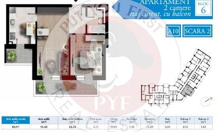 Maniu Residence | 2 camere | Semidec | 63mp | B11940